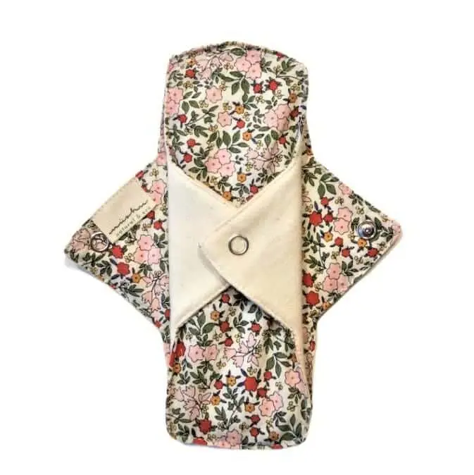 Salvaslip de tela ecológico talla S – cobertura estándar floral nüshu