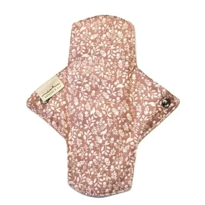 Salvaslip de tela ecológico talla S – cobertura estándar floral pink nüshu