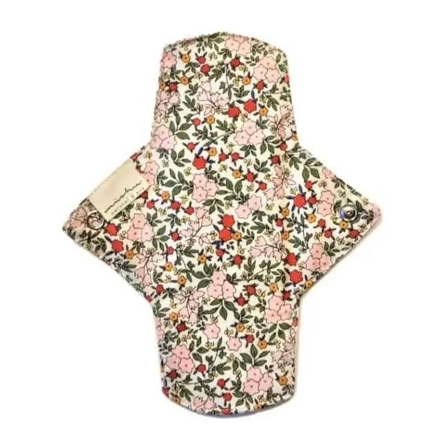 Salvaslip de tela ecológico talla S – cobertura estándar floral nüshu