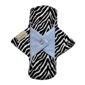 Salvaslip reutilizable de algodón talla S – cobertura estándar cebra nüshu