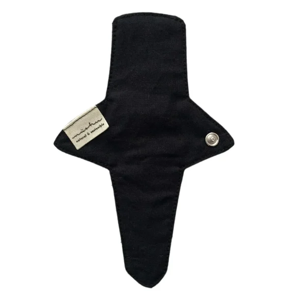 Salvaslip tanga de algodón reutilizable negro nüshu